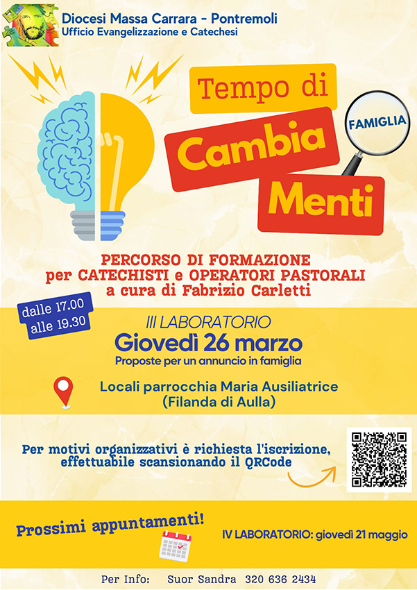 Tempo di cambiamenti: giovedì 26 marzo incontro ad Aulla