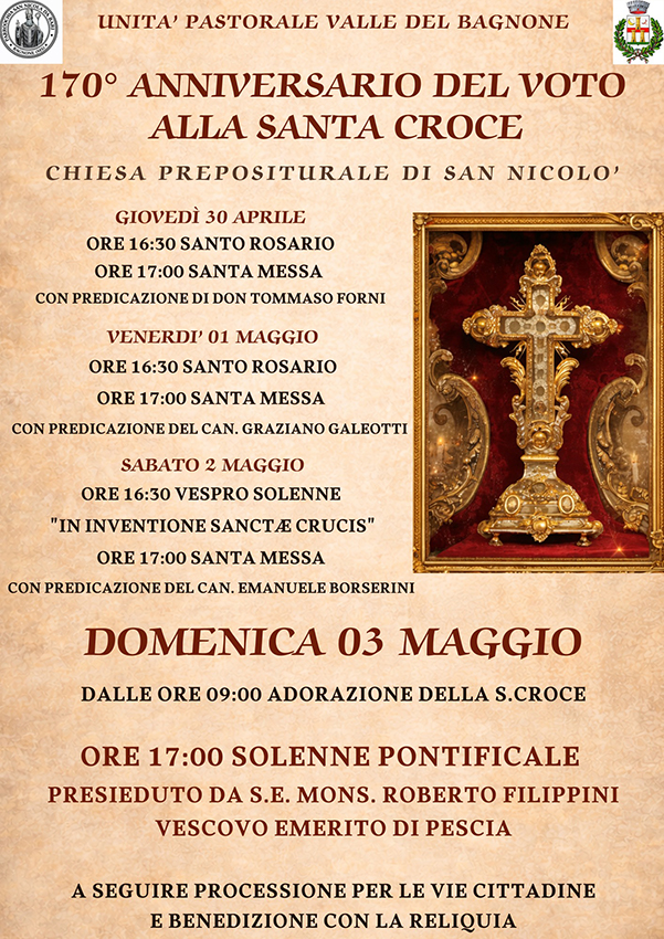 A Bagnone grande festa per i 170 anni del Voto alla Santa Croce