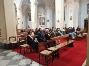 Un momento della S. Messa in San Colombano, in memoria dei ragazzi del Monte Barca