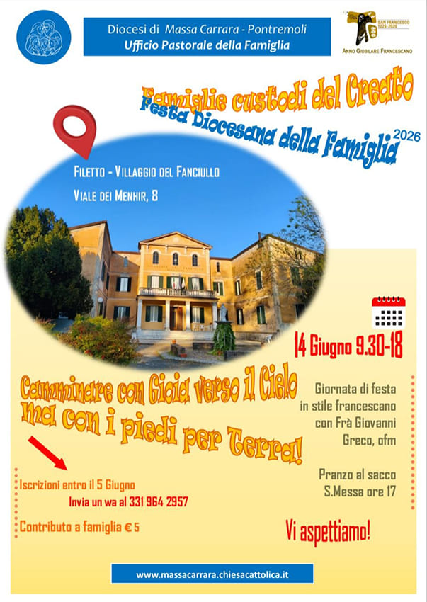 Festa diocesana della Famiglia giovedì 14 giugno a Filetto