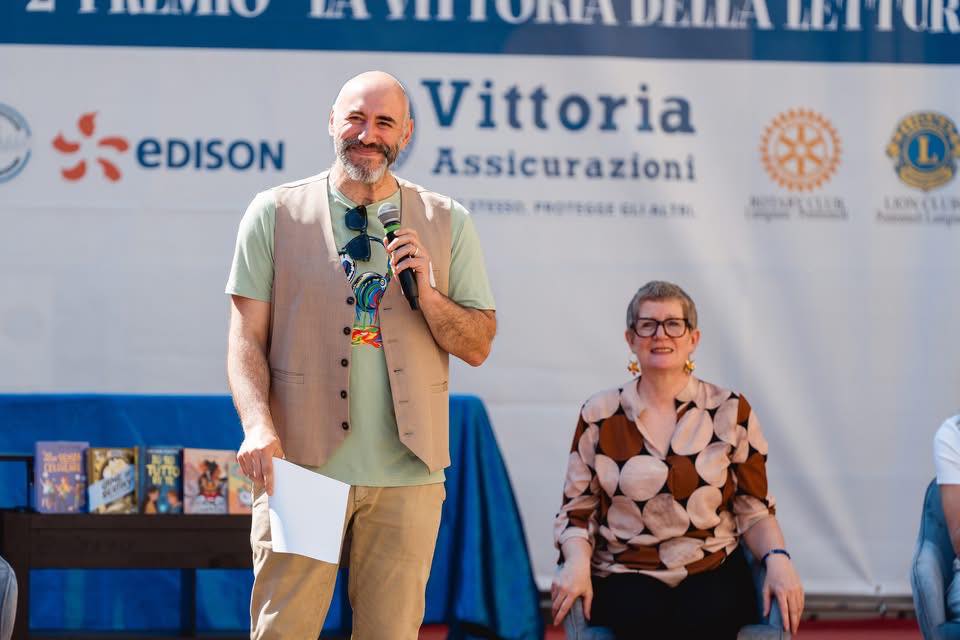 Luca Veroni che ha animato la giornata dedicata al Bancarellino