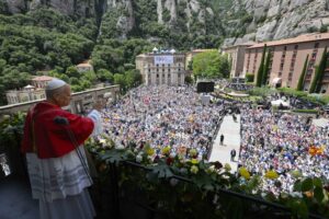 Barcellona, 10 giugno 2026: viaggio apostolico di Papa Leone XIV in Spagna. Preghiera del Santo Rosario nell’Abbazia di Nostra Signora di Montserrat. (Foto Vatican Media/SIR)